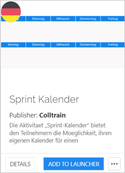 Sprint Calendar - Colltrain Library - Activity Description - de