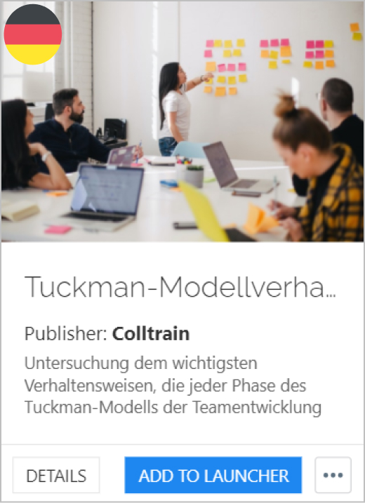 Tuckman Model Behaviors - Colltrain Library - Activity Description - de