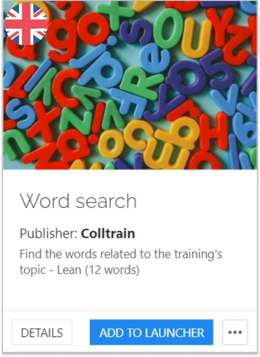 Word search - Lean vocabulary - Colltrain Library - Activity Description