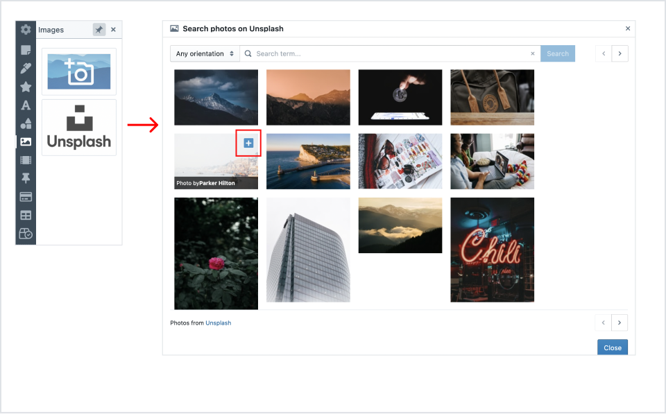 Colltrain 2.6 Unsplash integration