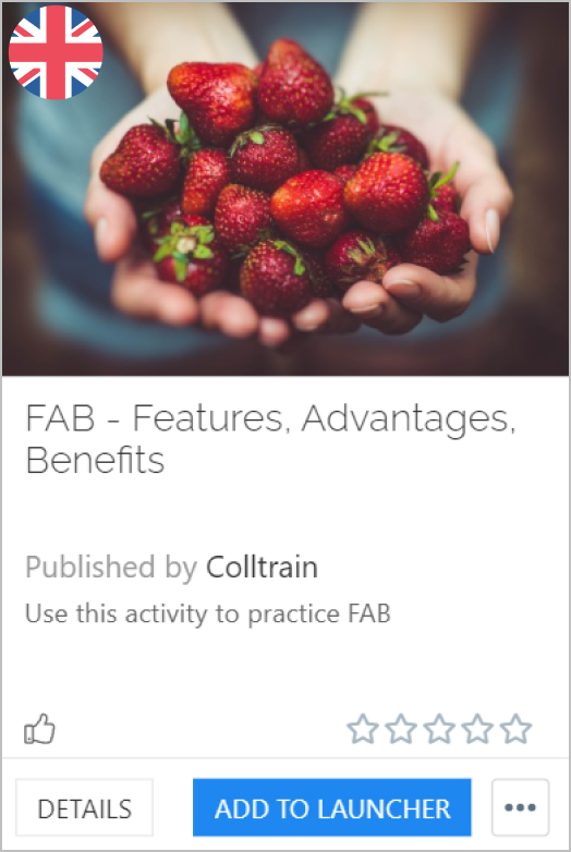 FAB - Features, Advantages, Benefits - Colltrain Library - Activity Description -en