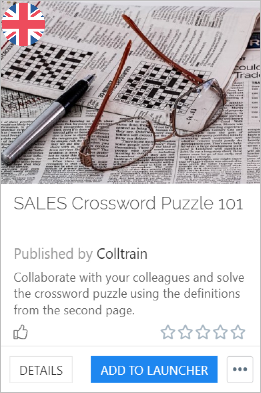 Crosswords puzzle - Sales - Colltrain Library - Activity Description